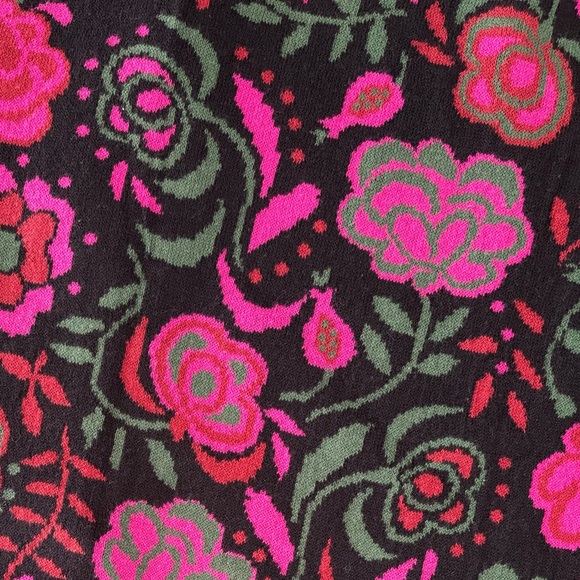 Gudrun Sjödén Knit Cardigan Sweater Medium Black Pink Floral Bold 50% Org Cotton - Picture 12 of 12